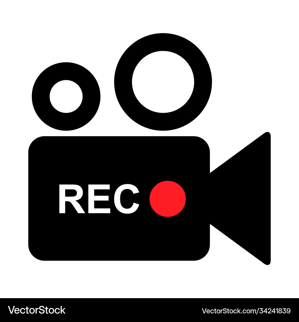 Recording sign button red app panel rec symbol Recording sign button red app panel rec symbol vector image