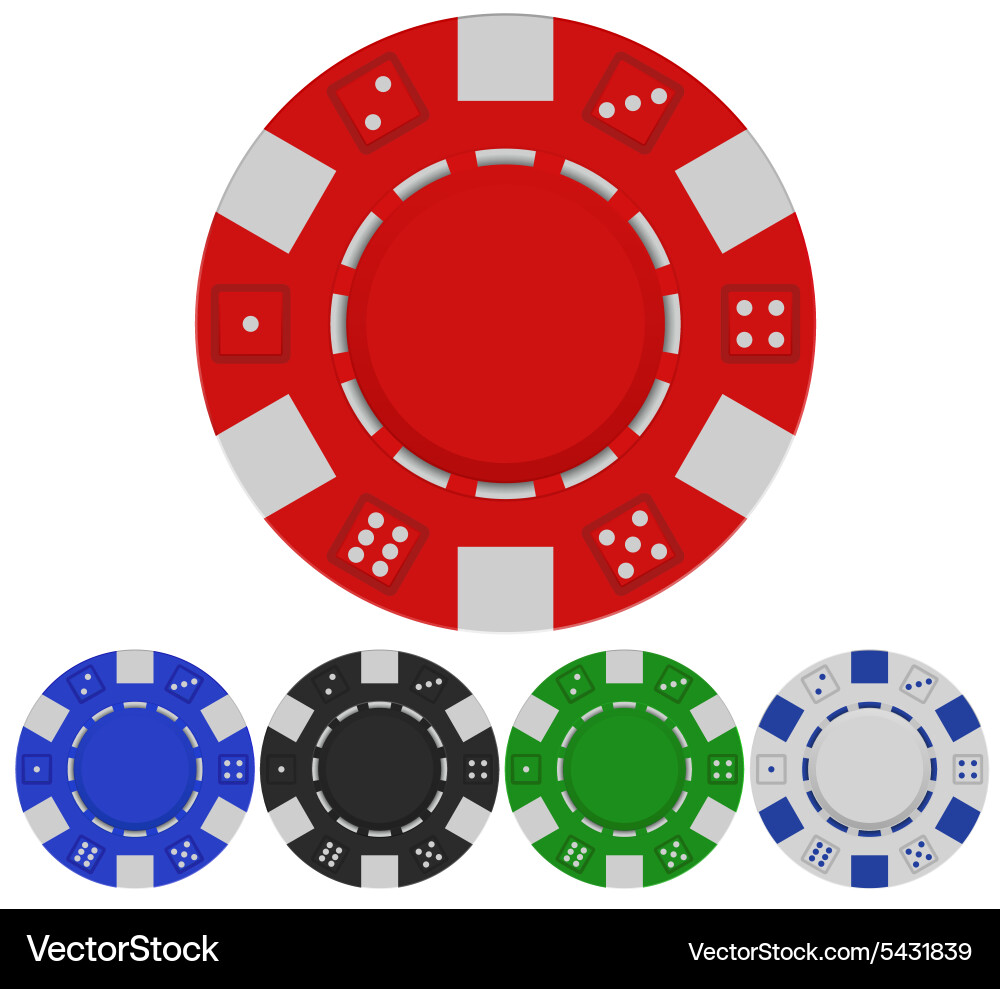 Red Poker Chips Set vector image