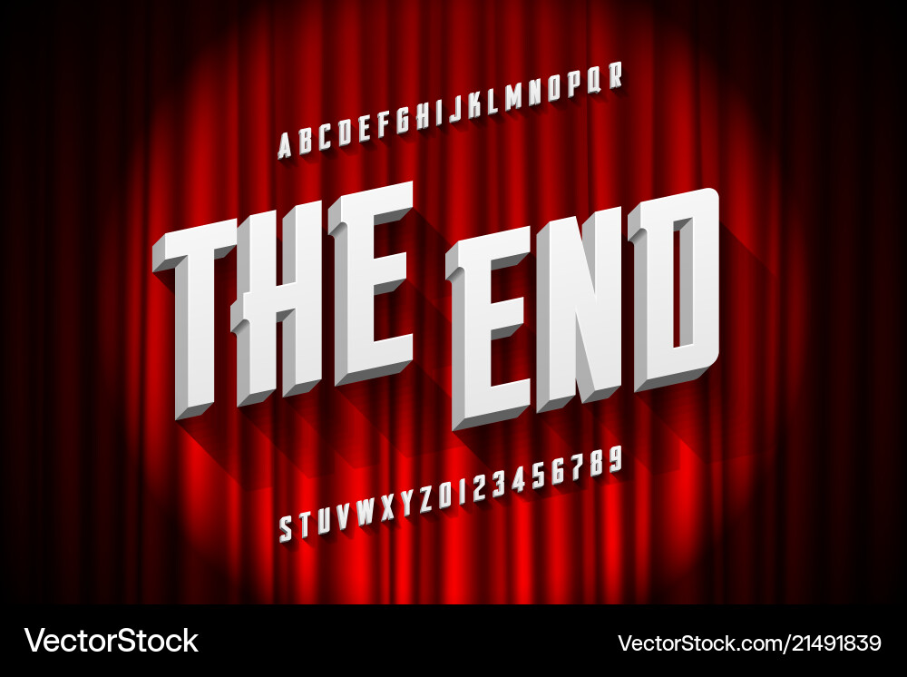 Retro The End Title Font vector image