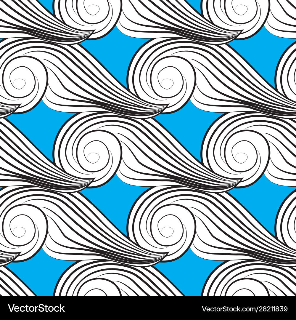 Seamless pattern with waves vector image