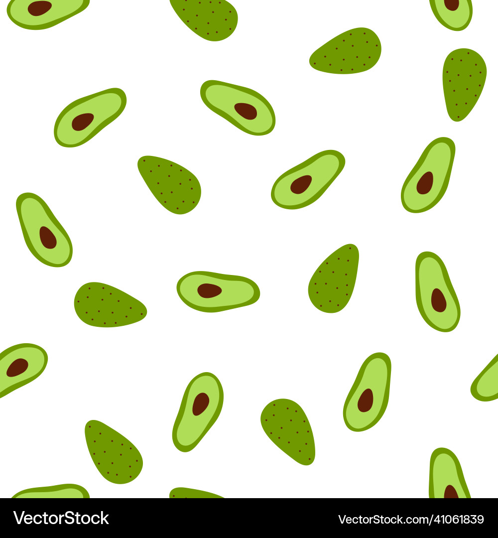 Seamless pattern with whole and sliced avocado Seamless pattern with whole and sliced avocado vector image