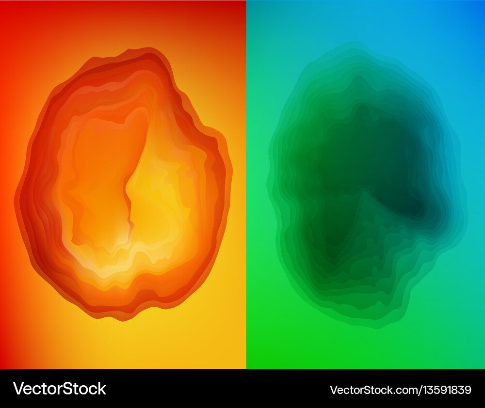 Set of two banners abstract headers with step vector image