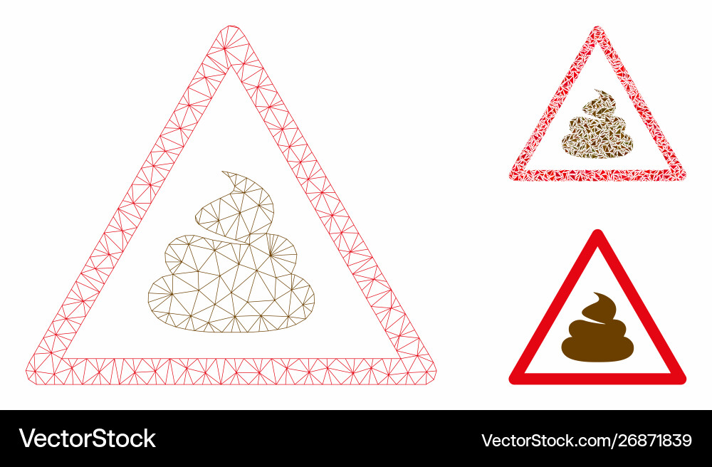 Shit warning mesh 2d model and triangle Shit warning mesh 2d model and triangle vector image