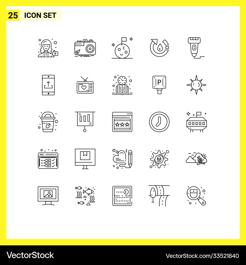 25 universal lines set for web and mobile Vector Image