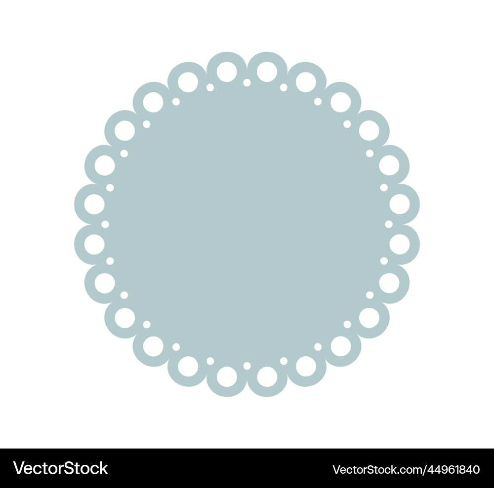 Circle scalloped frame edge round shape vector image