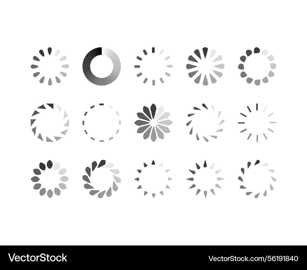 Collection loading bar status icon set of loaded vector image