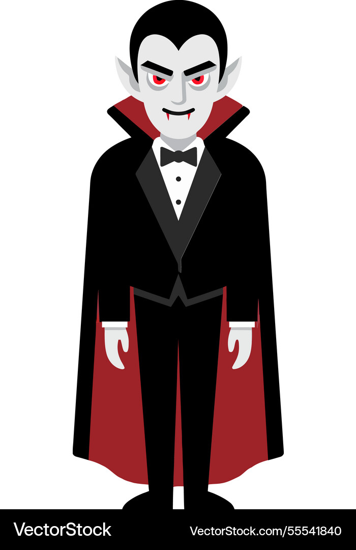 Dracula character in elegant tuxedo with flat Vector Image