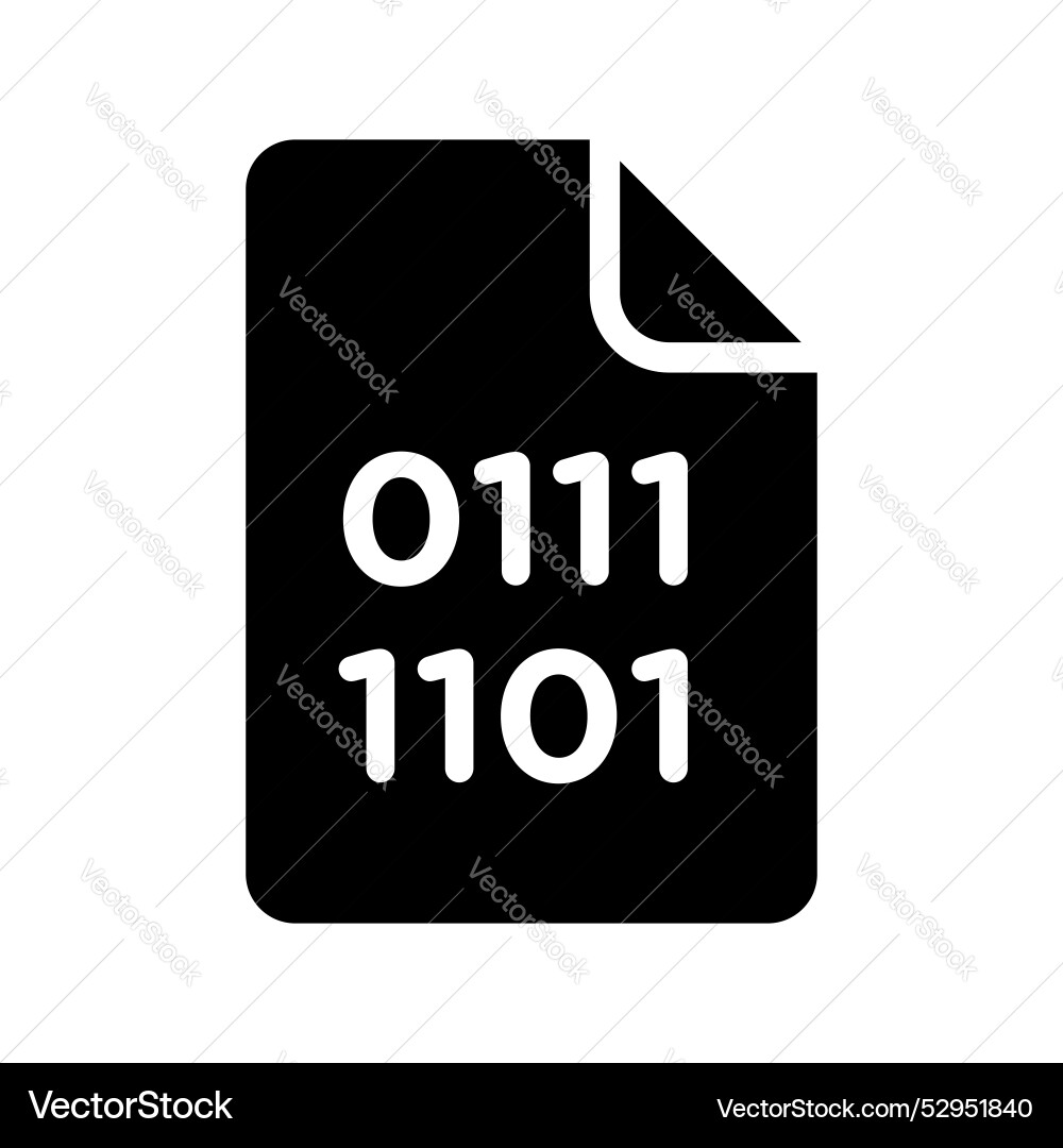 File binary icon isolated on white background File binary icon isolated on white background vector image