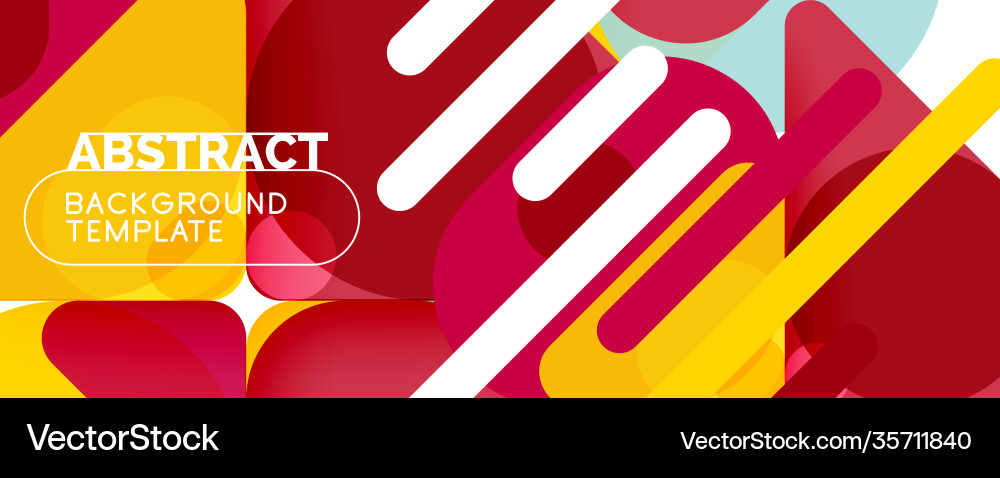 Flat geometric round shapes and dynamic lines Vector Image
