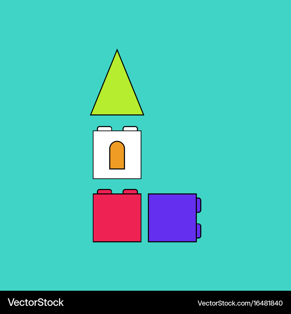 Flat icon design collection children constructor Vector Image