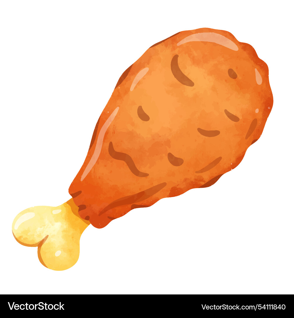 Fried chicken leg drumstick – Royalty-Free Vector | VectorStock, image size:1000x1080
