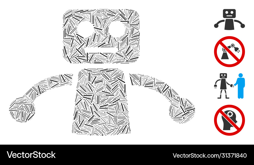 Hatch robot icon mosaic Hatch robot icon mosaic vector image