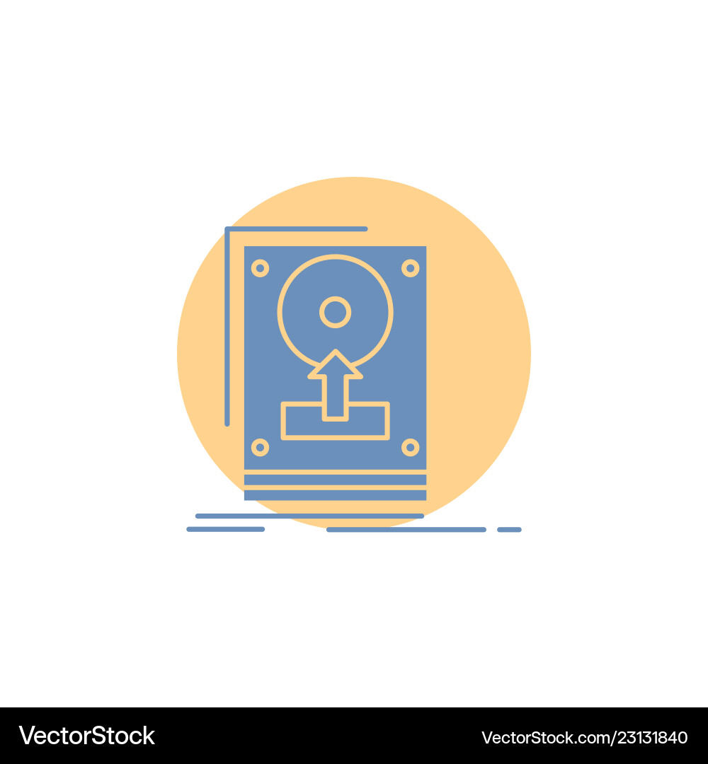 Install drive hdd save upload glyph icon Install drive hdd save upload glyph icon vector image