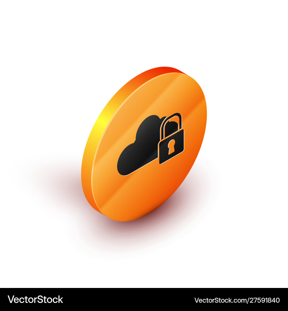 Isometric cloud computing lock icon isolated Vector Image