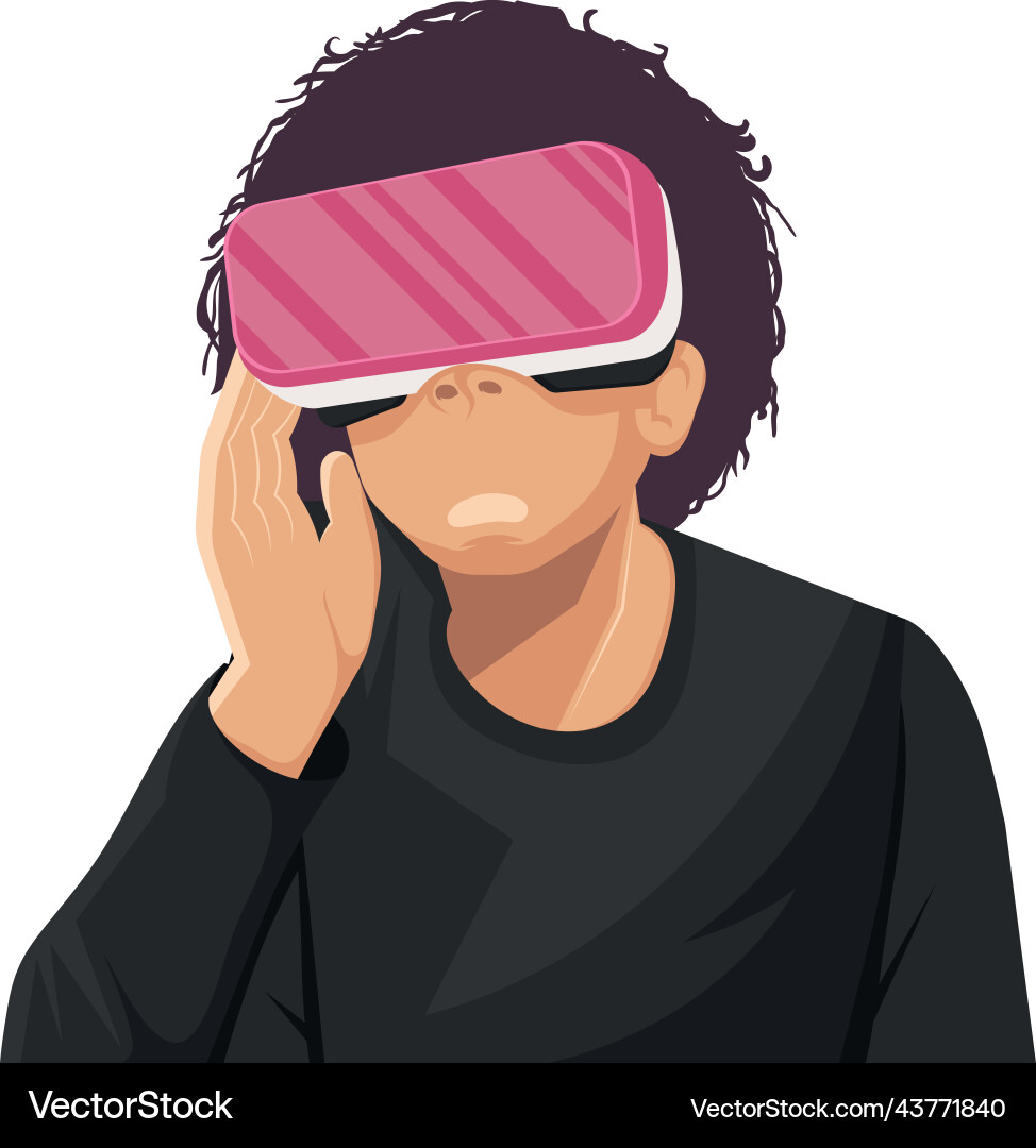 Man using virtual reality mask Vector Image