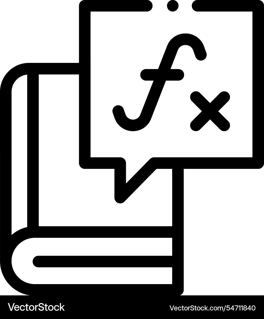 Maths icon thin linear style design isolated vector image