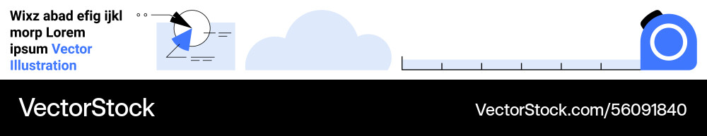 Measurement concept with tape cloud and data Measurement concept with tape cloud and data vector image