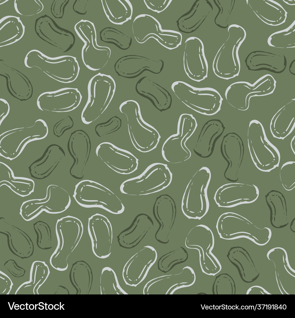Peanut Shell Line Art Pattern vector image