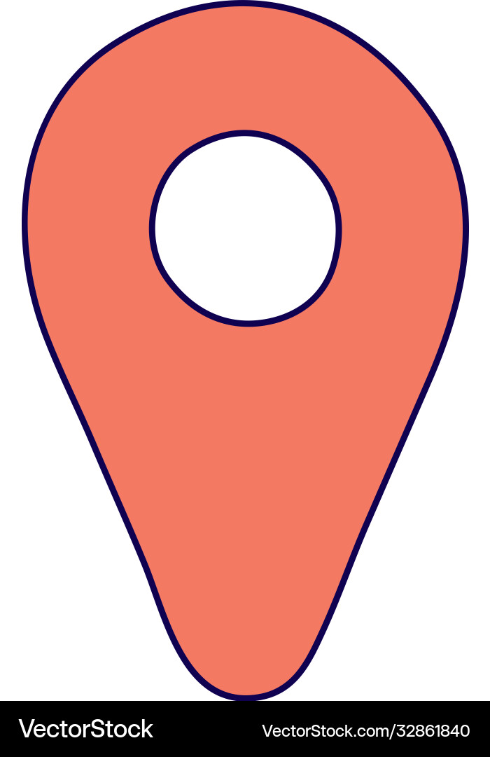 Pin pointer location isolated icon Vector Image