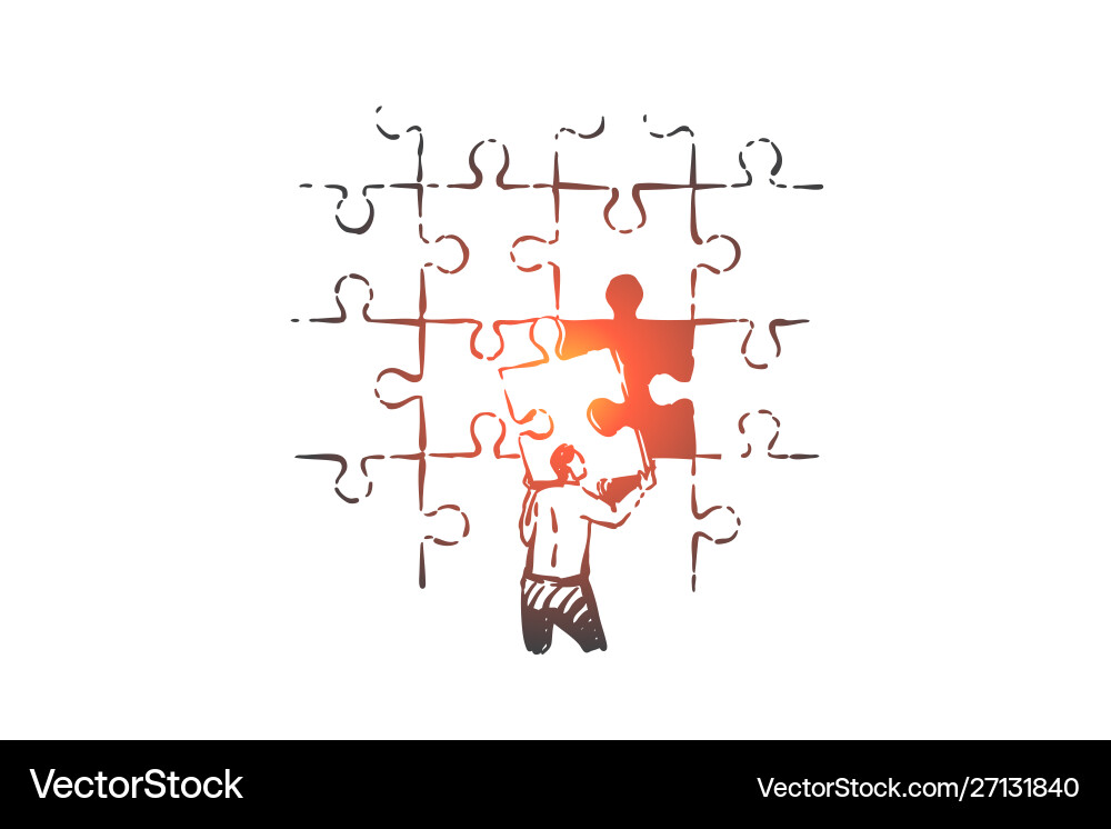 Puzzle Solving Challenge Concept vector image