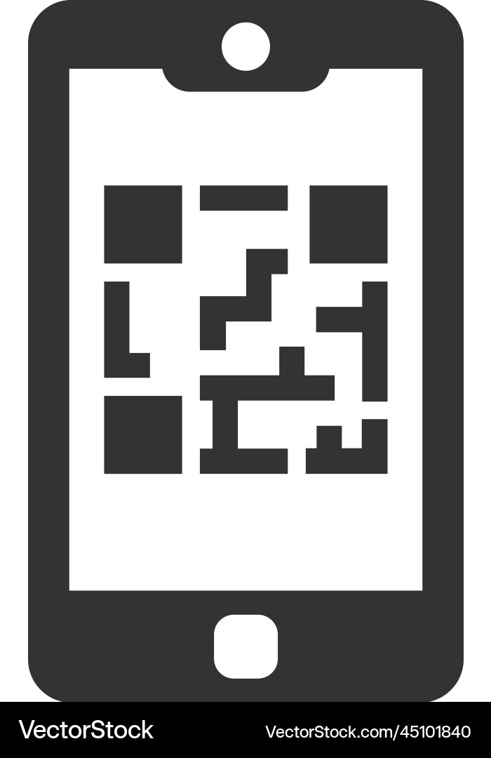 Qr code on mobile icon Vector Image