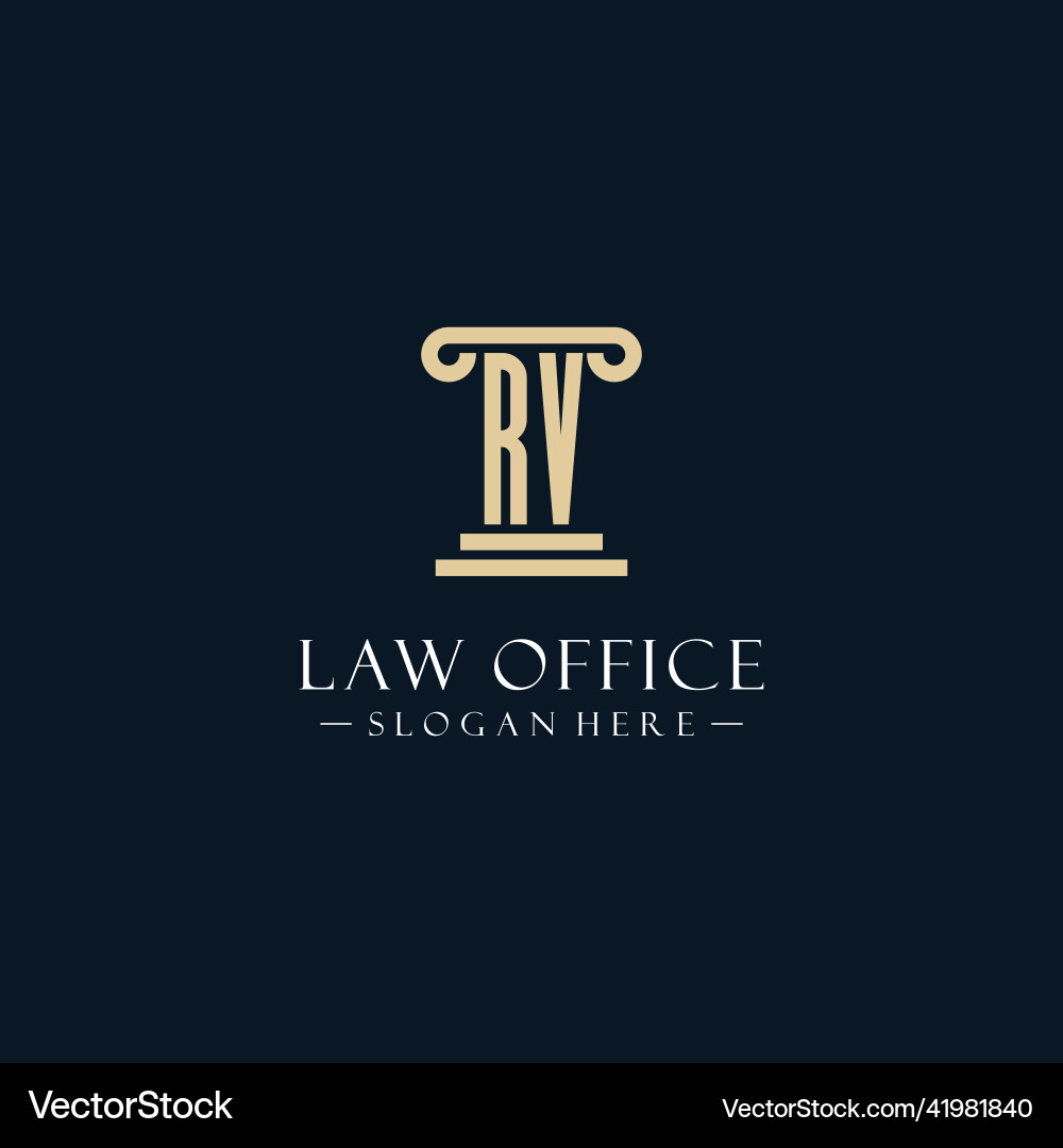 Rv initial monogram logos with pillar shapes style Rv initial monogram logos with pillar shapes style Vector Image