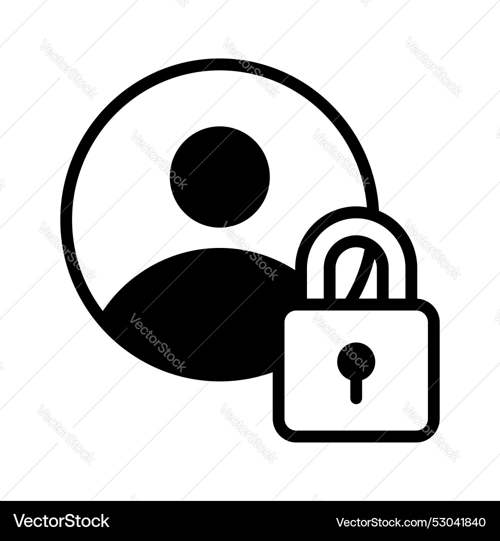 Secure person with padlock editable Vector Image
