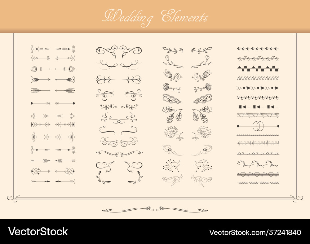 Set ornate frames and scroll elements Set ornate frames and scroll elements vector image