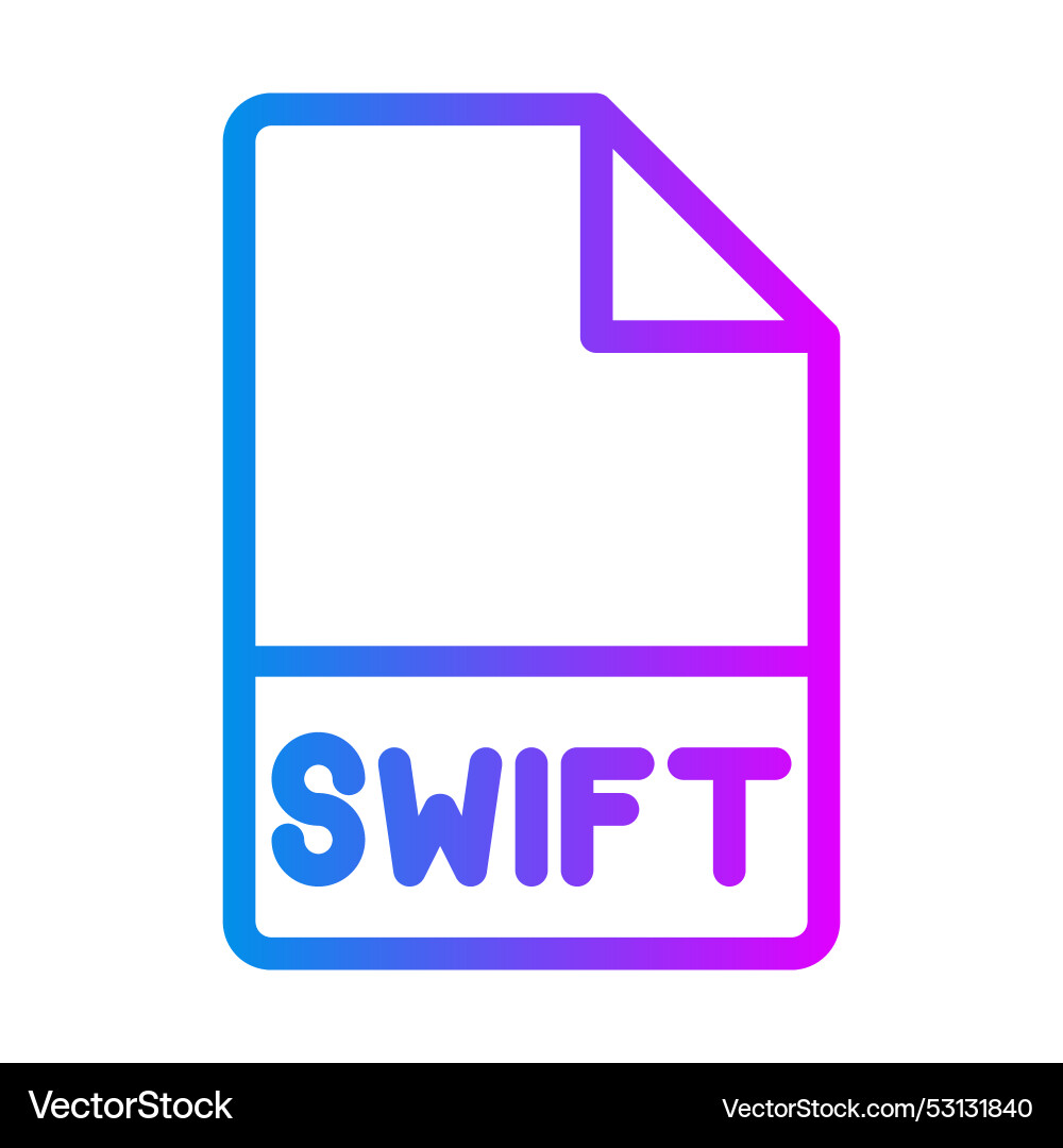 Swift Dokument Dateityp Gradienten-Symbole für tech Swift Dokument Dateityp Gradienten-Symbole für tech Vektorbild