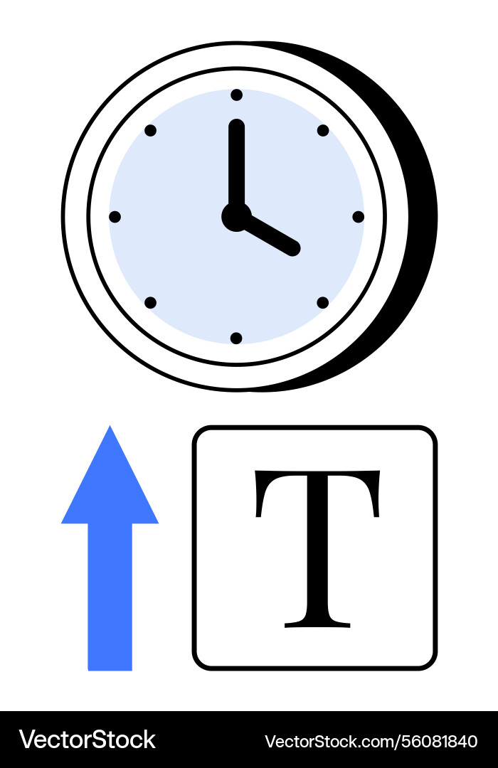 Time management concept with clock upward arrow Time management concept with clock upward arrow vector image