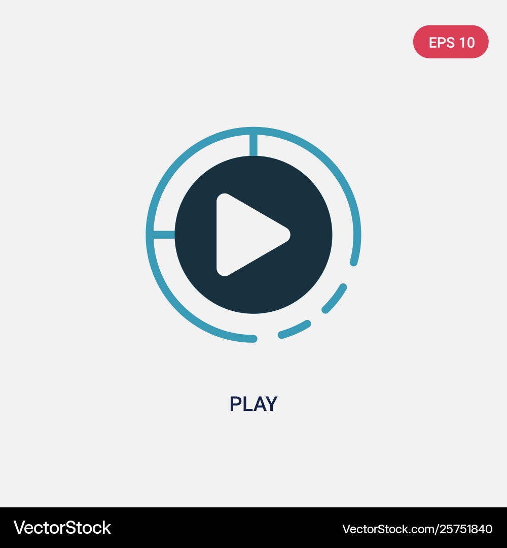 Two color play icon from user interface concept Two color play icon from user interface concept vector image