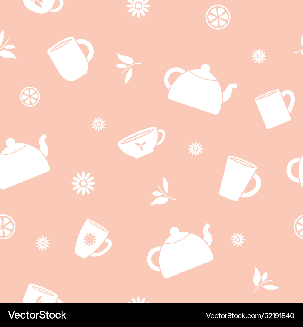 Webseamless pattern with teapots Vector Image