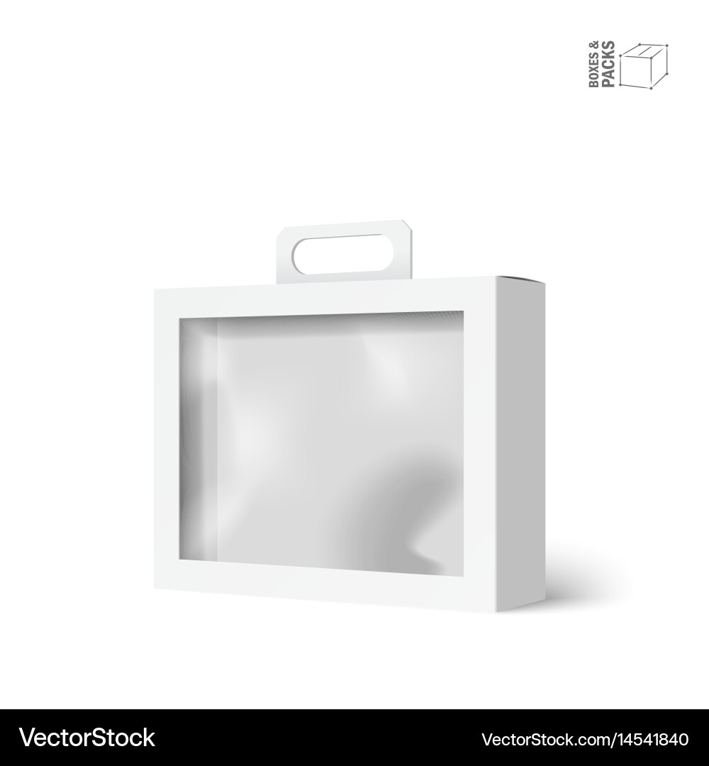 White product package box with window vector image