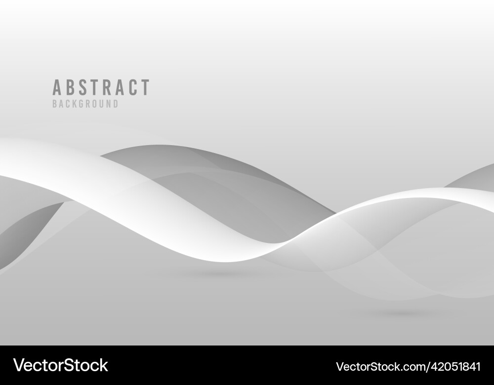 Abstract gradient white and gray wavy pattern vector image