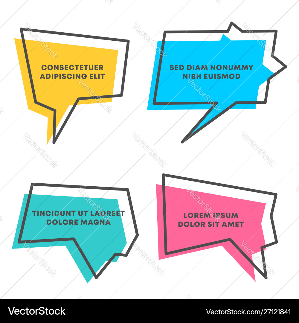 Colored quote speech bubble template quotes form Colored quote speech bubble template quotes form vector image
