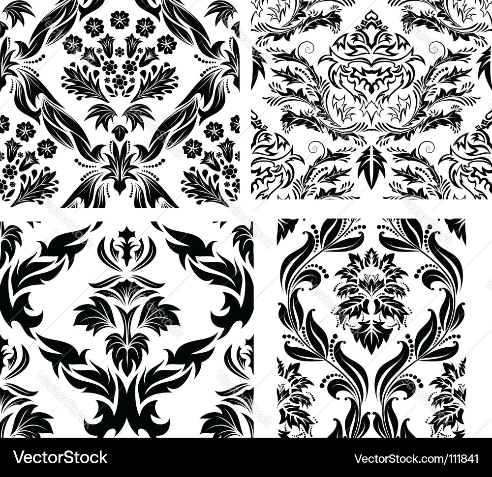 Damask Muster gesetzt Vektorbild