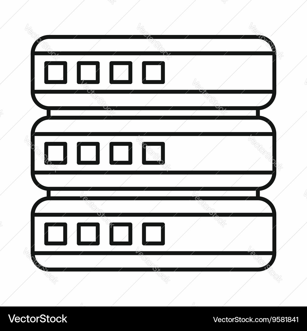 Database icon outline style vector image
