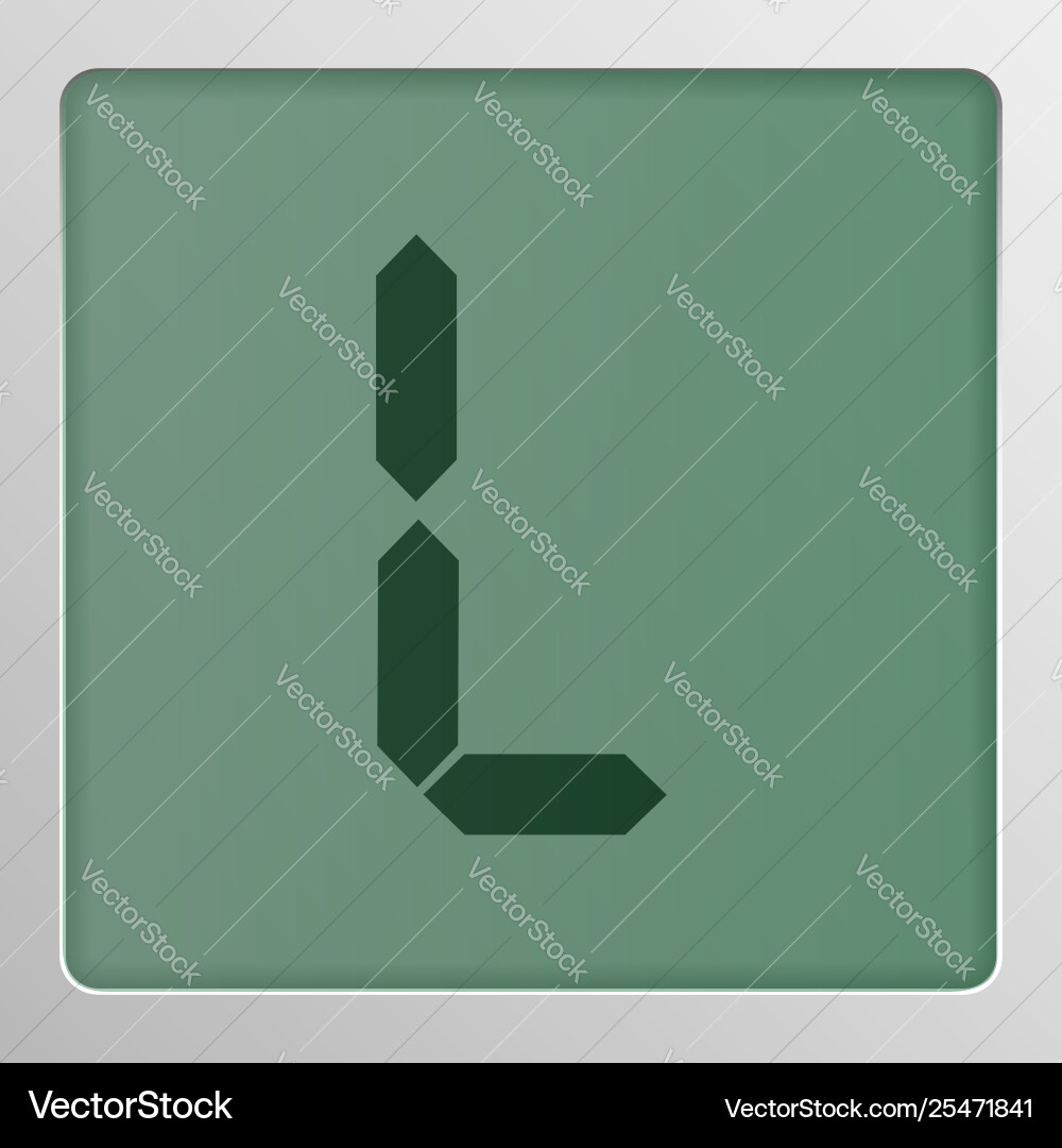 Digital character set typeface on a screen Digital character set typeface on a screen Vector Image
