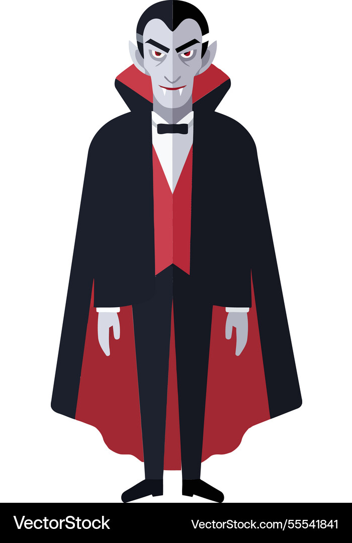 Dracula character design in flat style Vector Image