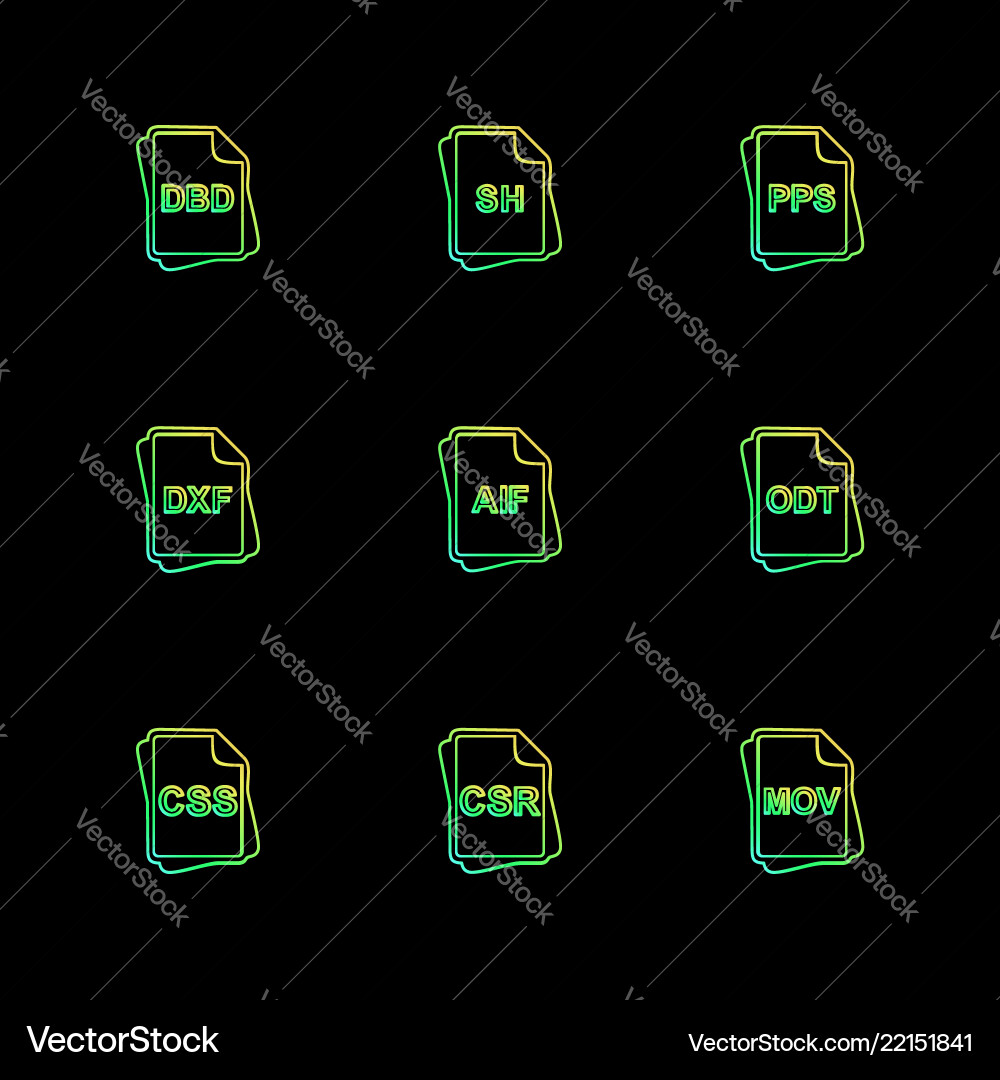 File type files documents eps icons set vector image