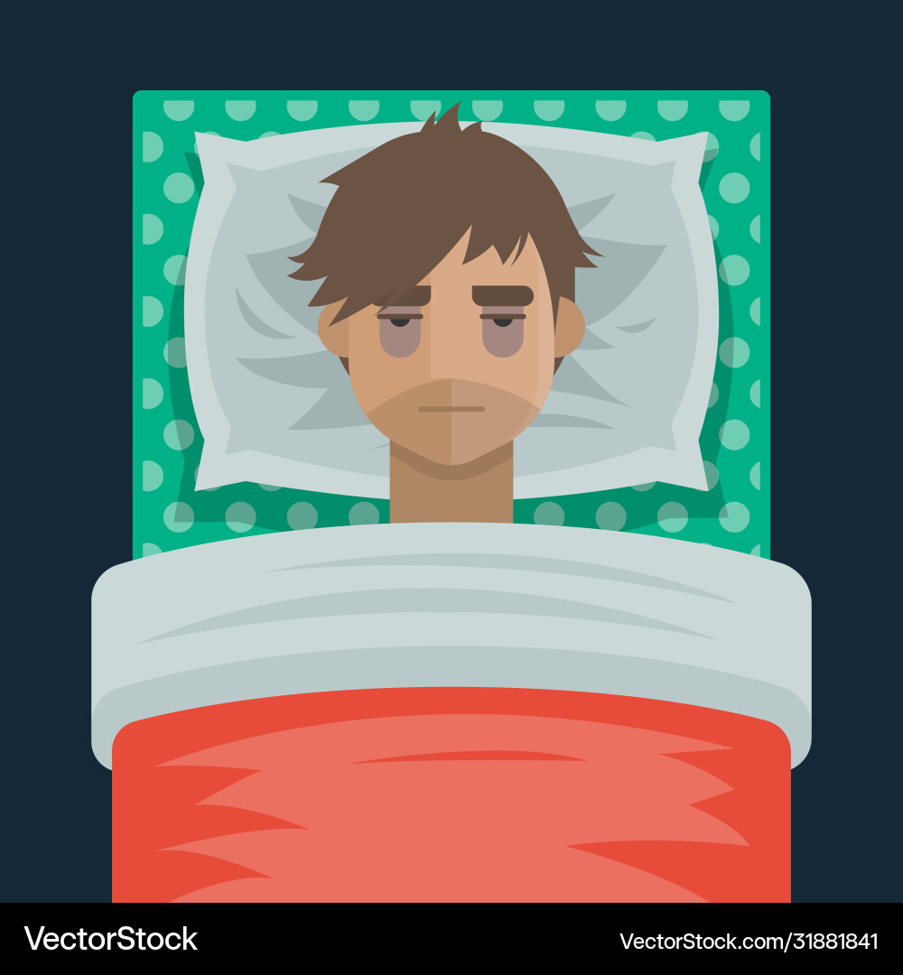 Man with sleep insomnia problem Vector Image