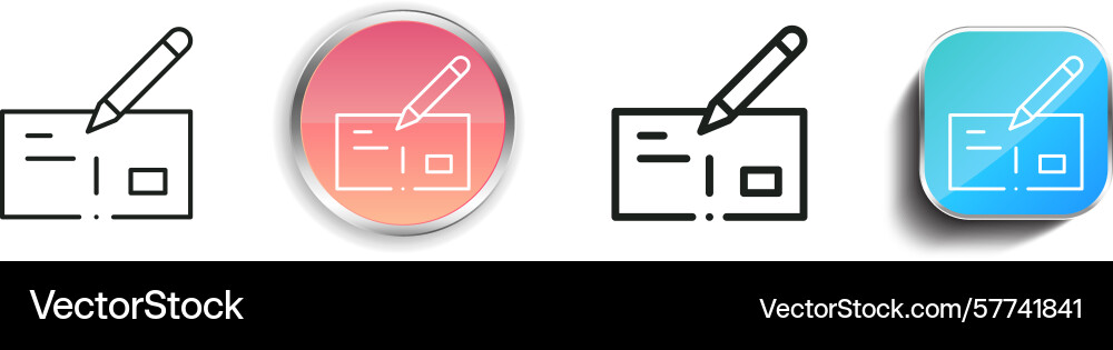 Postcard icon thin linear regular and button Postcard icon thin linear regular and button vector image