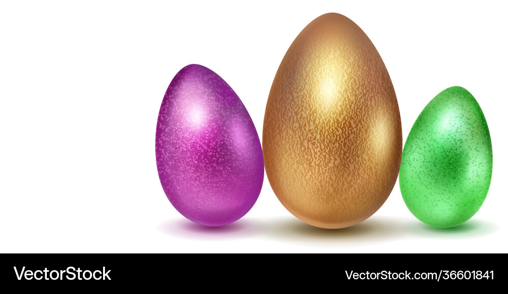 Realistic easter eggs Royalty Free Vector Image