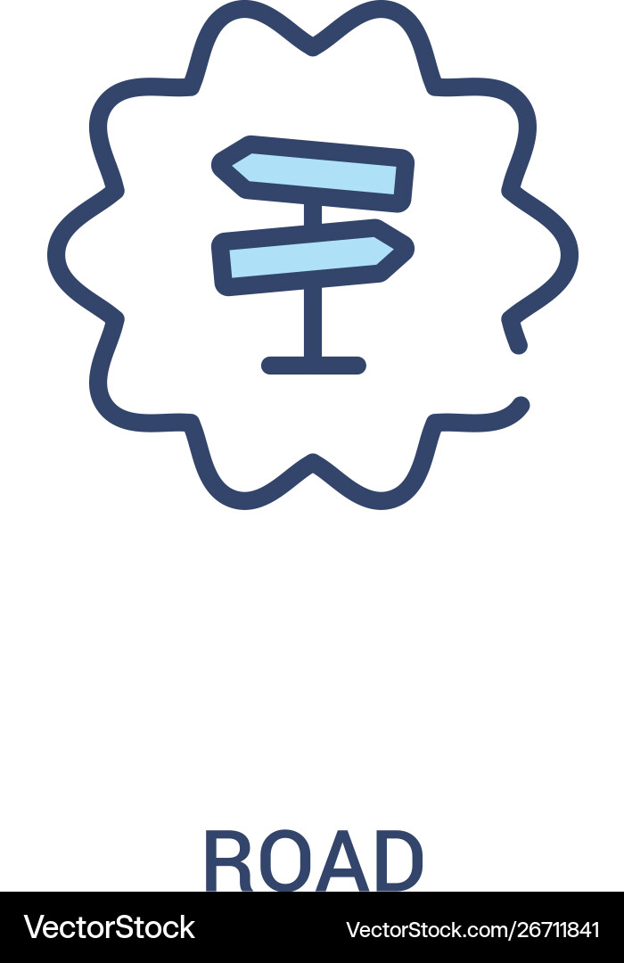 Road concept 2 colored icon simple line element Vector Image