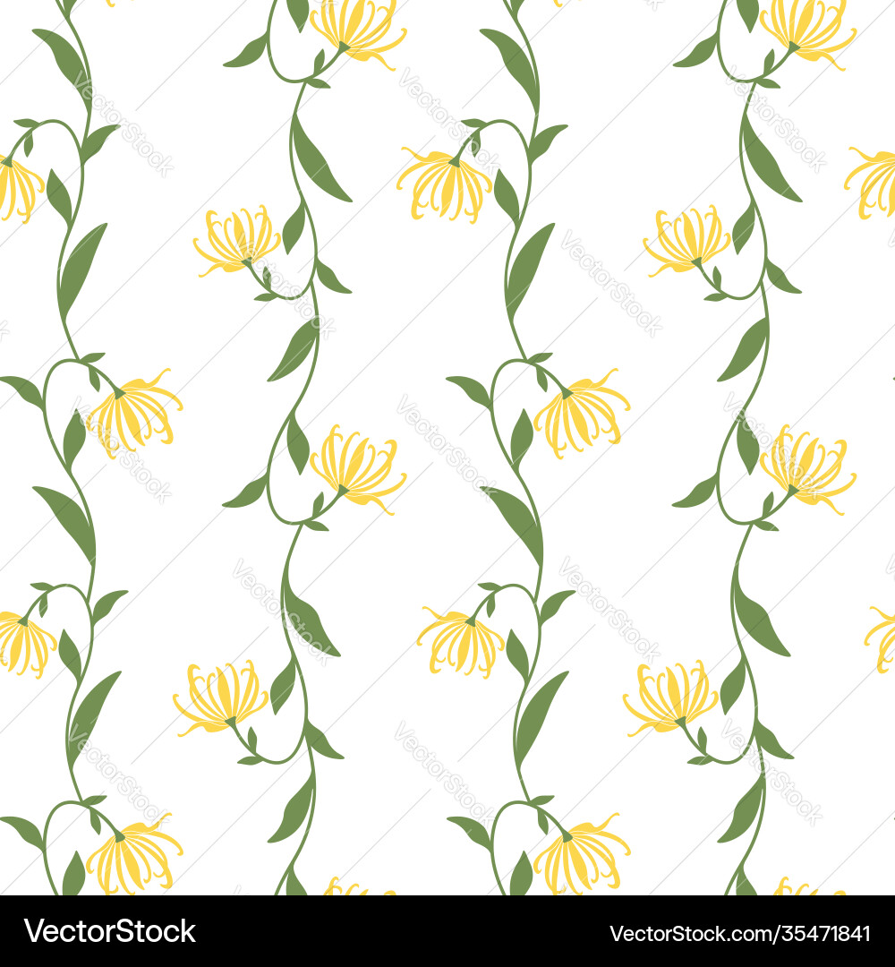 Seamless vertical stripe pattern with ylang Seamless vertical stripe pattern with ylang vector image