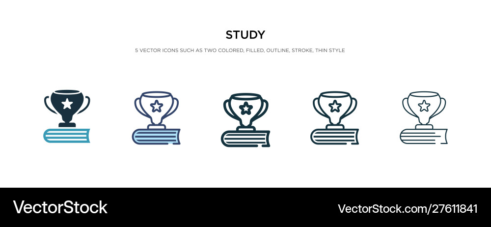 Study icon in different style two colored Study icon in different style two colored vector image