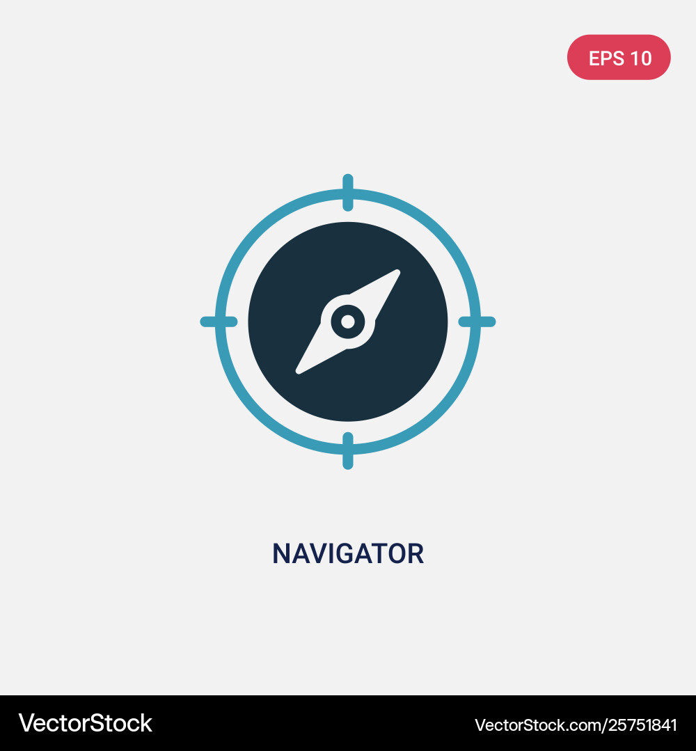 Two color navigator icon from user interface Two color navigator icon from user interface vector image