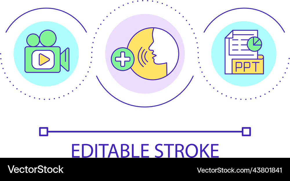 Visual presentation with voice over loop concept Vector Image