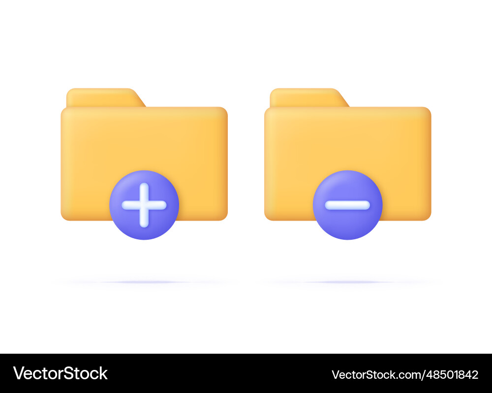 3d remove and add folder 3d remove and add folder vector image