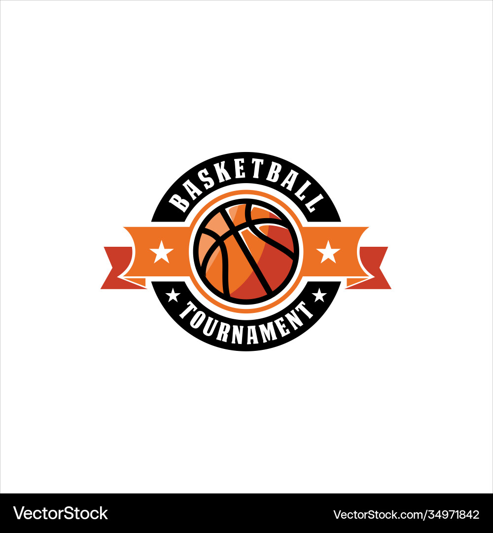 Basketball Tournament Emblem Vector Image